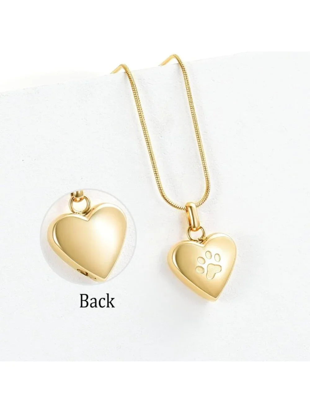 Pet Cremation Jewelry for Ashes - Heart Pendant Urn Necklace, Paw Print Memorial